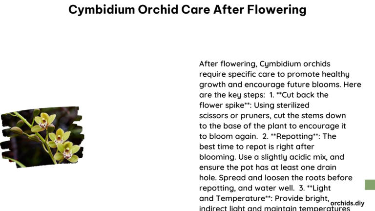Cymbidium Orchid Care After Flowering