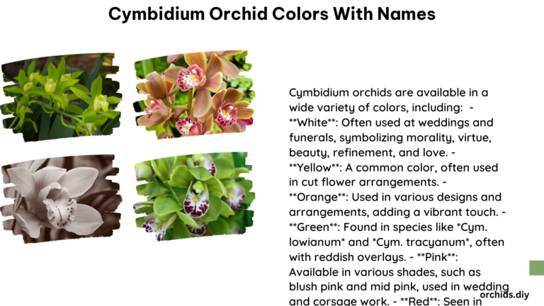 Cymbidium Orchid Colors With Names