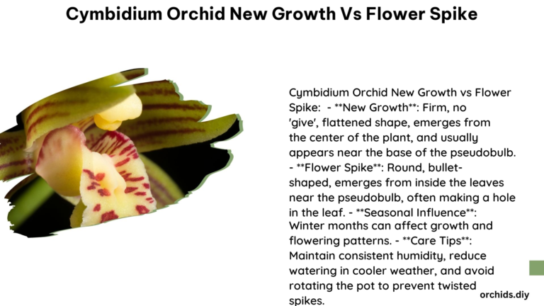 Cymbidium Orchid New Growth vs Flower Spike