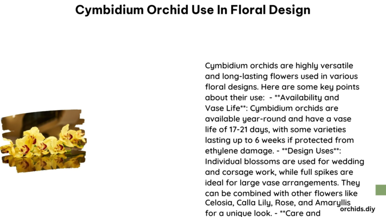 Cymbidium Orchid Use in Floral Design