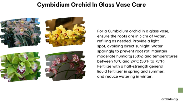 Cymbidium Orchid in Glass Vase Care