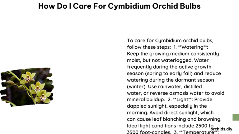 How Do I Care for Cymbidium Orchid Bulbs