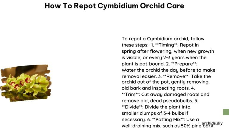 How to Repot Cymbidium Orchid Care