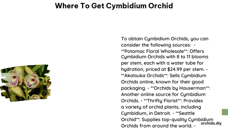 Where to Get Cymbidium Orchid